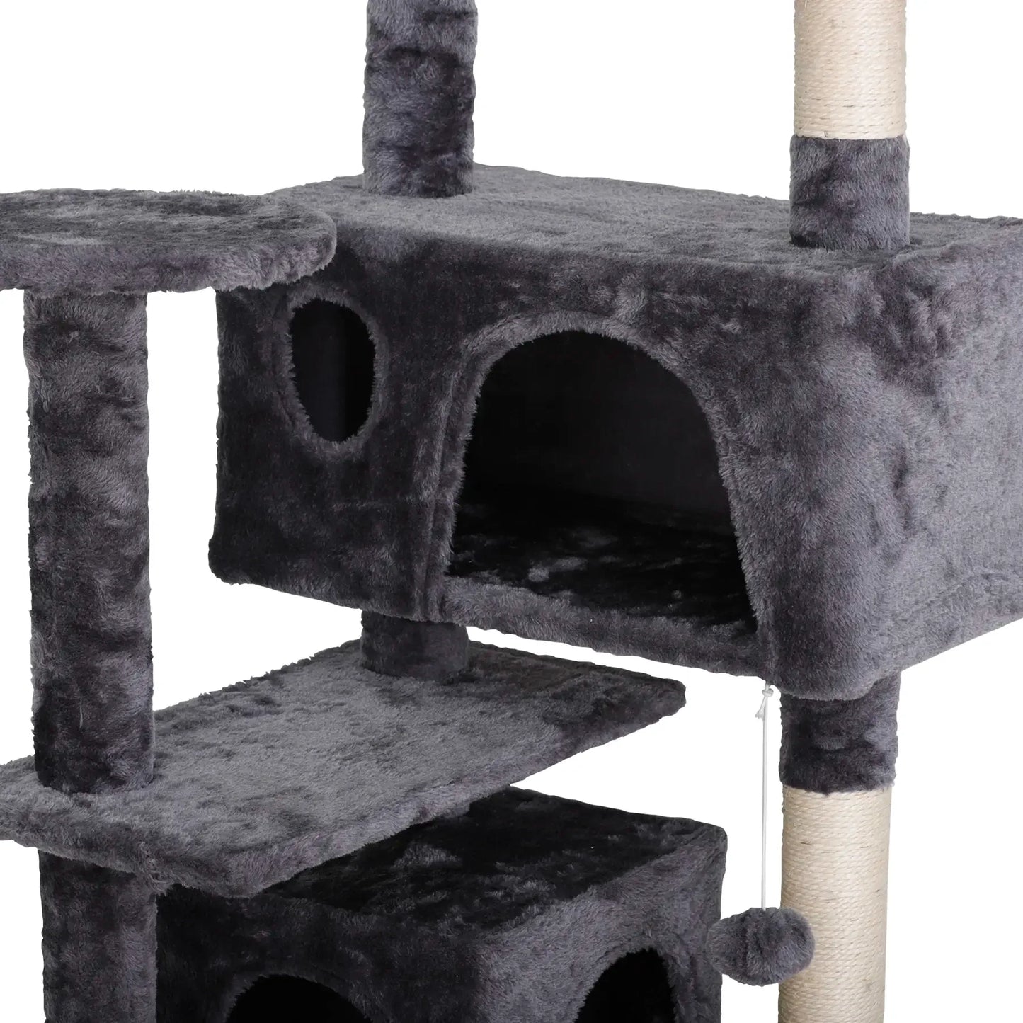 55” Multi-Level Cat Tree Condo – Plush Cat Tower with Scratching Posts & Hideaways