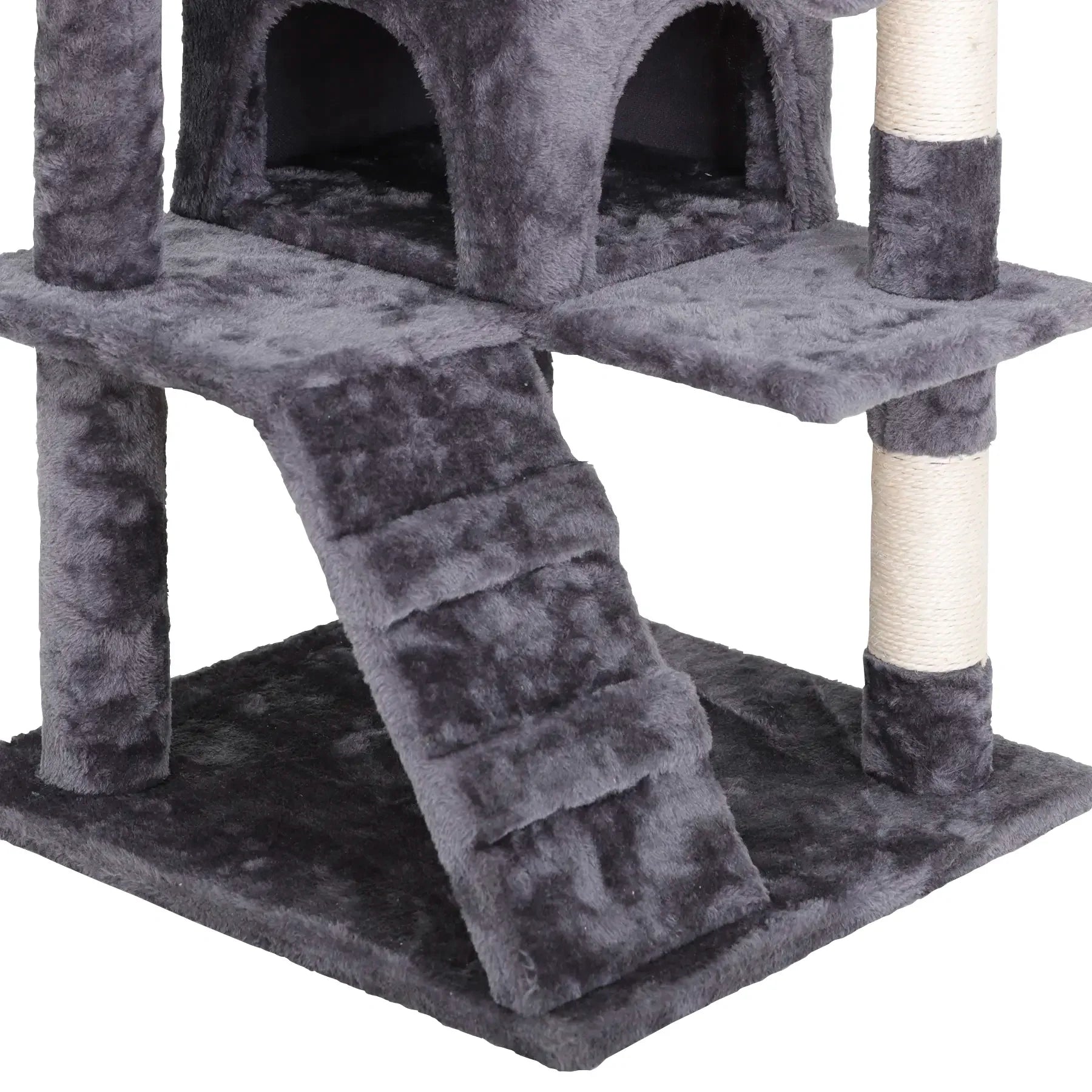 55” Multi-Level Cat Tree Condo – Plush Cat Tower with Scratching Posts & Hideaways
